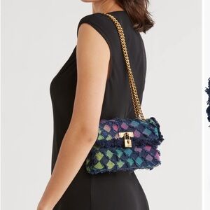 NWT Kurt Geiger rainbow denim mini Brixton